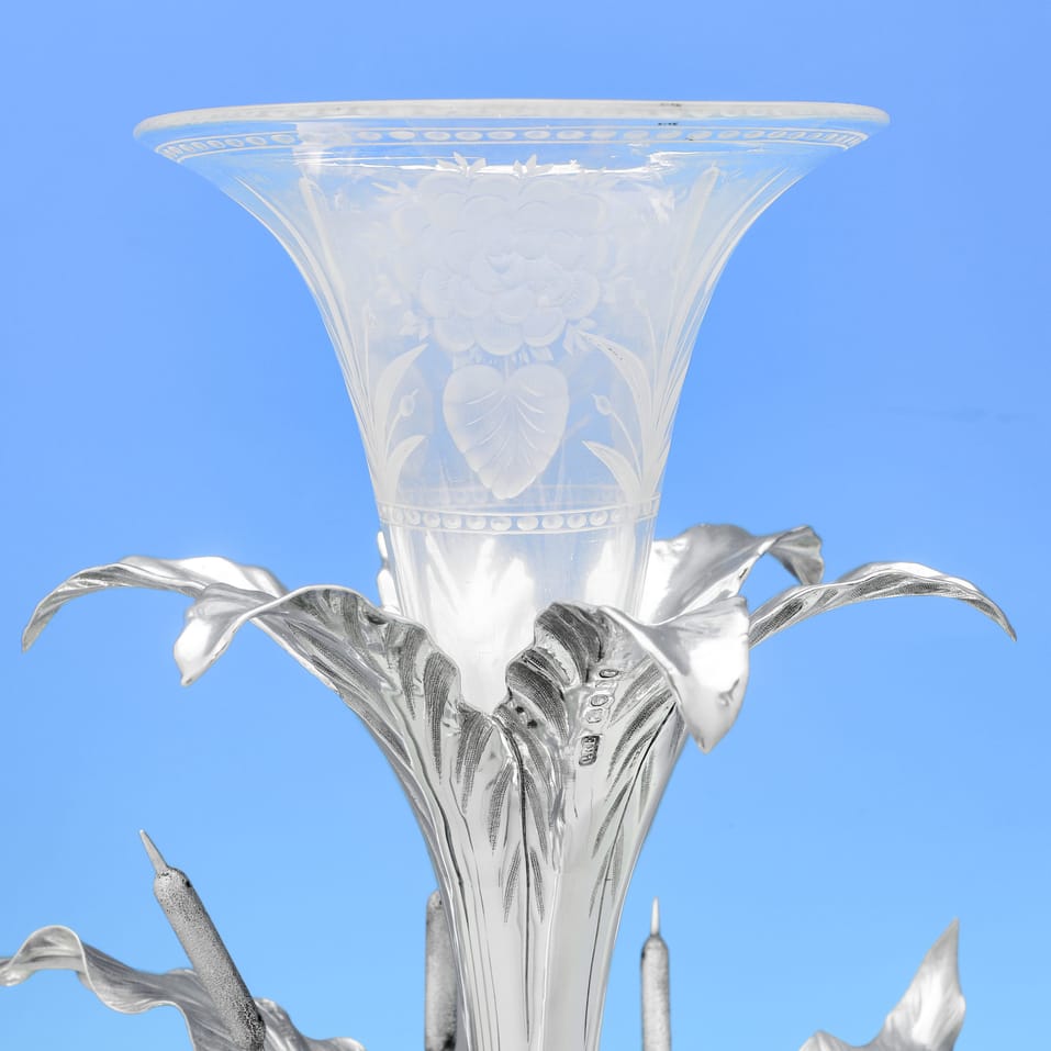 Antique Sterling Silver Centrepiece - George Richards & Elkington & Co., hallmarked in 1850 London - Victorian - Image 5
