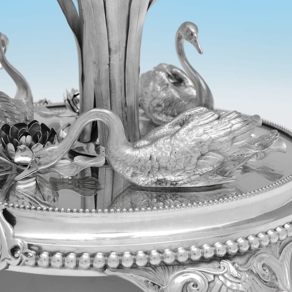 Antique Sterling Silver Centrepiece - George Richards & Elkington & Co., hallmarked in 1850 London - Victorian - Image 8