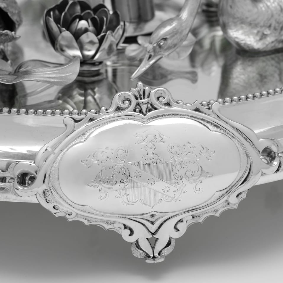 Antique Sterling Silver Centrepiece - George Richards & Elkington & Co., hallmarked in 1850 London - Victorian - Image 12