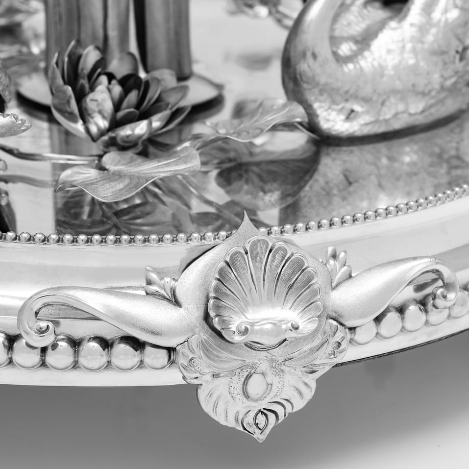 Antique Sterling Silver Centrepiece - George Richards & Elkington & Co., hallmarked in 1850 London - Victorian - Image 13