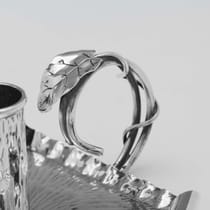 Antique Sterling Silver Naturalistic Chamberstick - Heath & Middleton, hallmarked in 1891 Birmingham - Victorian - Thumbnail 3