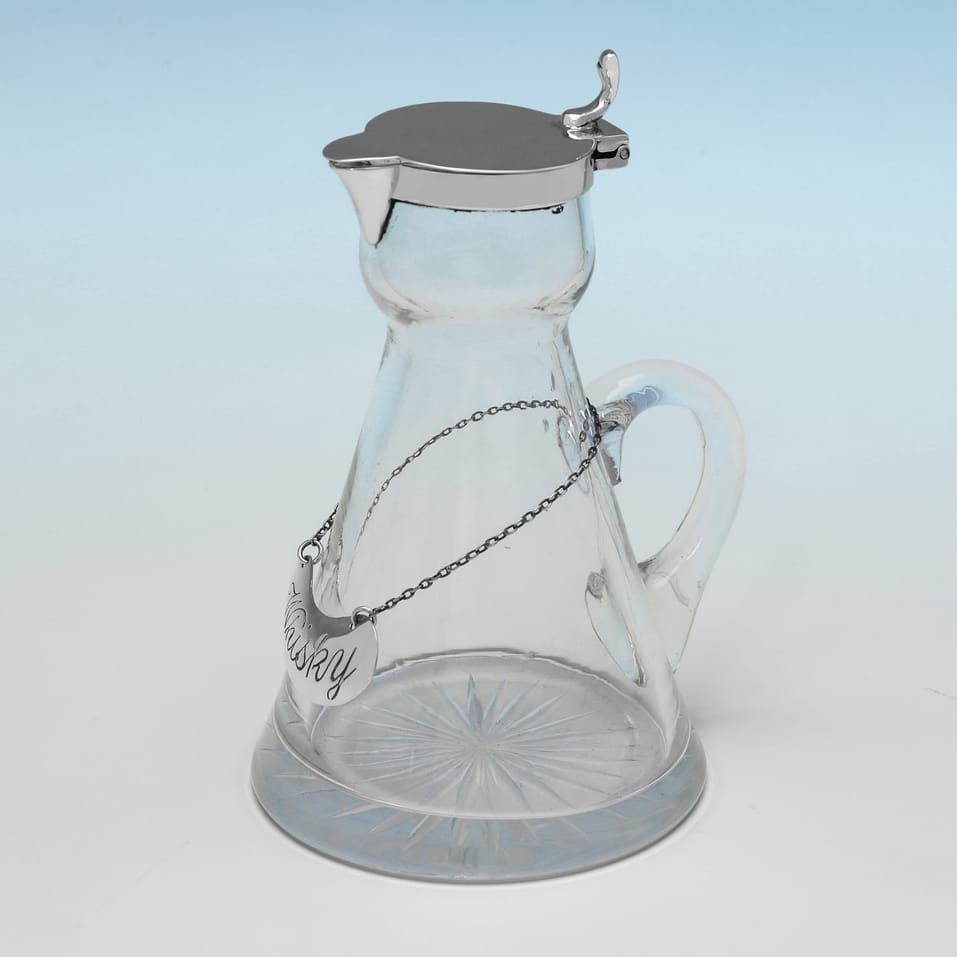 Antique Sterling Silver & Glass Chota Peg - Alexander Clark & Co. Ltd., hallmarked in 1921 Birmingham - George V