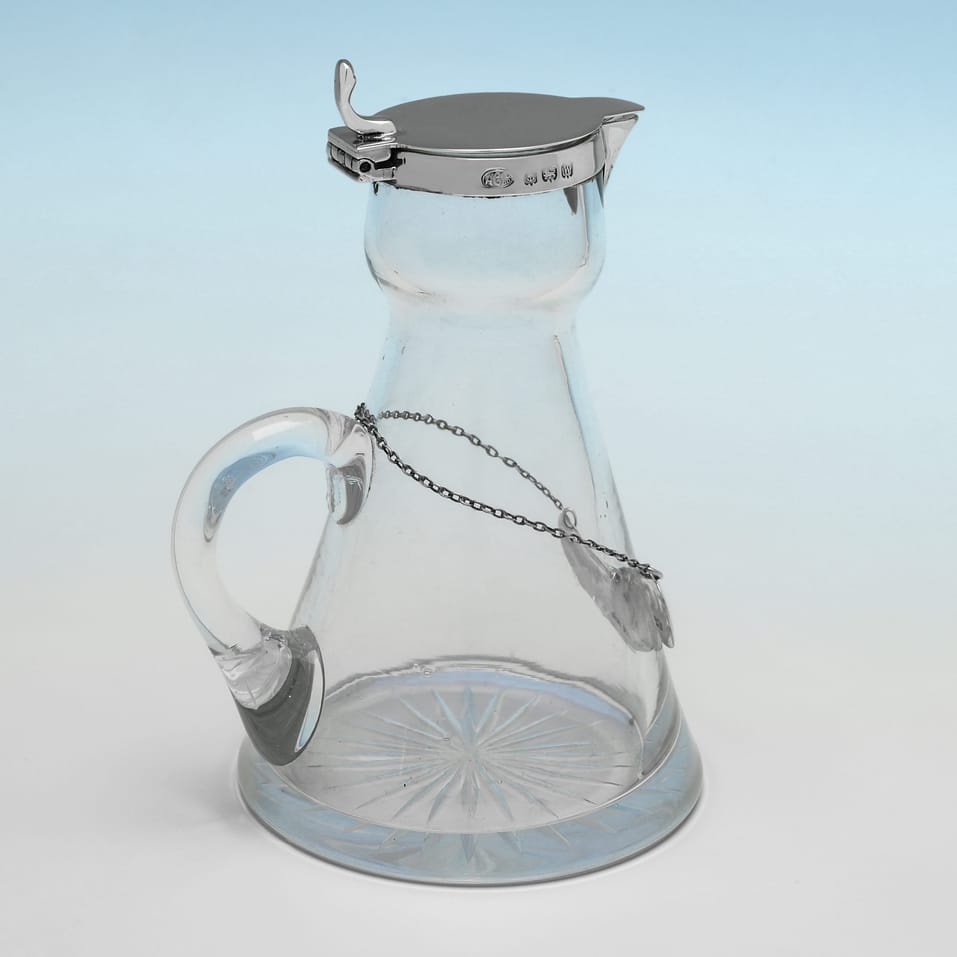 Antique Sterling Silver & Glass Chota Peg - Alexander Clark & Co. Ltd., hallmarked in 1921 Birmingham - George V - Image 3
