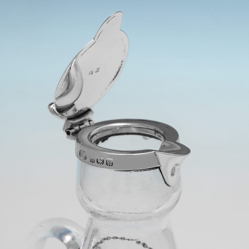 Antique Sterling Silver & Glass Chota Peg - Alexander Clark & Co. Ltd., hallmarked in 1921 Birmingham - George V - Image 4