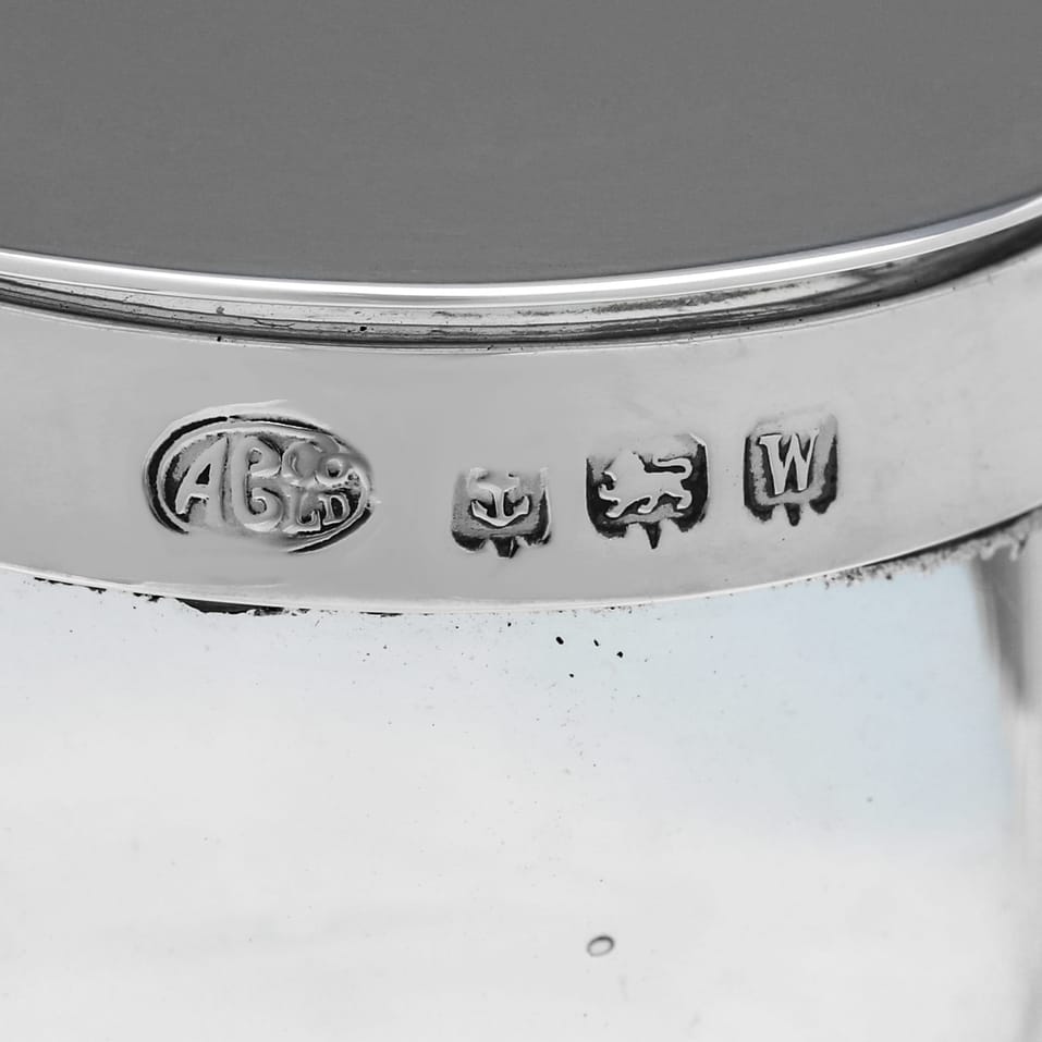 Antique Sterling Silver & Glass Chota Peg - Alexander Clark & Co. Ltd., hallmarked in 1921 Birmingham - George V - Image 6