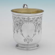 Antique Sterling Silver Christening Mug - Edward Ker Reid, hallmarked in 1863 London - Victorian - Thumbnail 2
