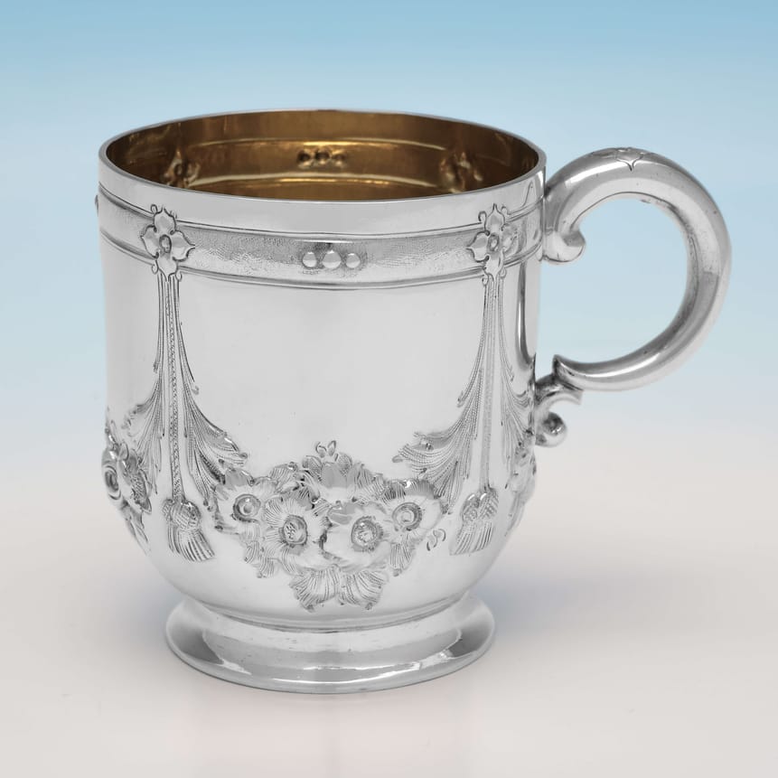 Antique Sterling Silver Christening Mug - Henry John Lias & Son Hallmarked In 1867 London - Victorian - Image 1