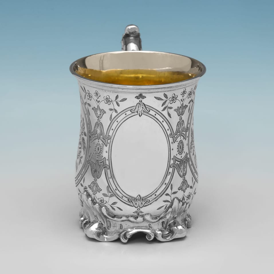 Antique Sterling Silver Christening Mug - Edward & John Barnard, hallmarked in 1861 London - Victorian - Image 2
