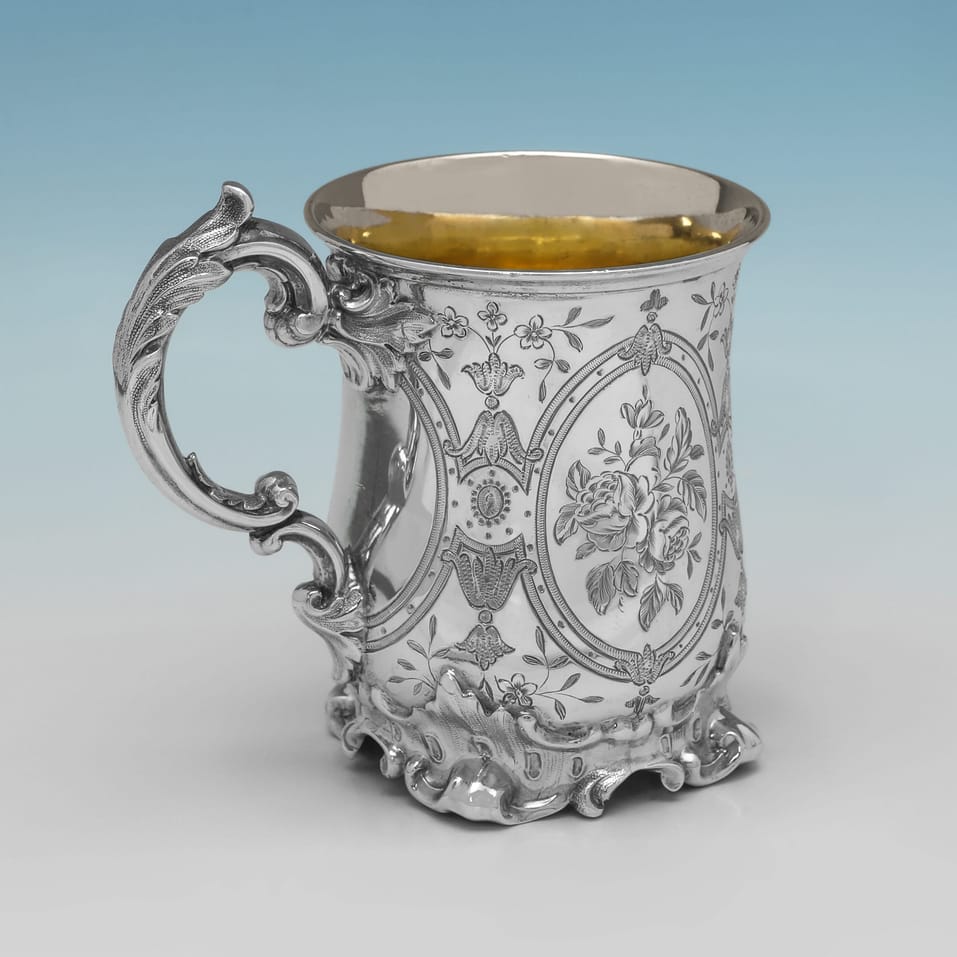 Antique Sterling Silver Christening Mug - Edward & John Barnard, hallmarked in 1861 London - Victorian - Image 3