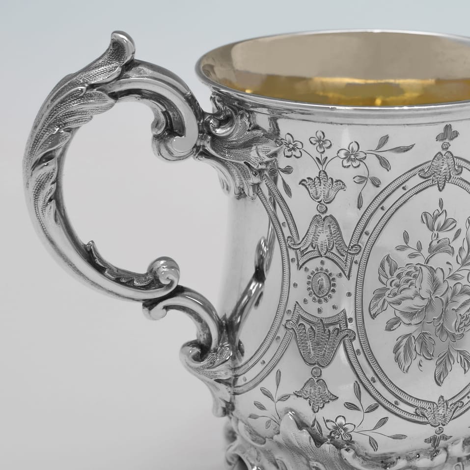 Antique Sterling Silver Christening Mug - Edward & John Barnard, hallmarked in 1861 London - Victorian - Image 4