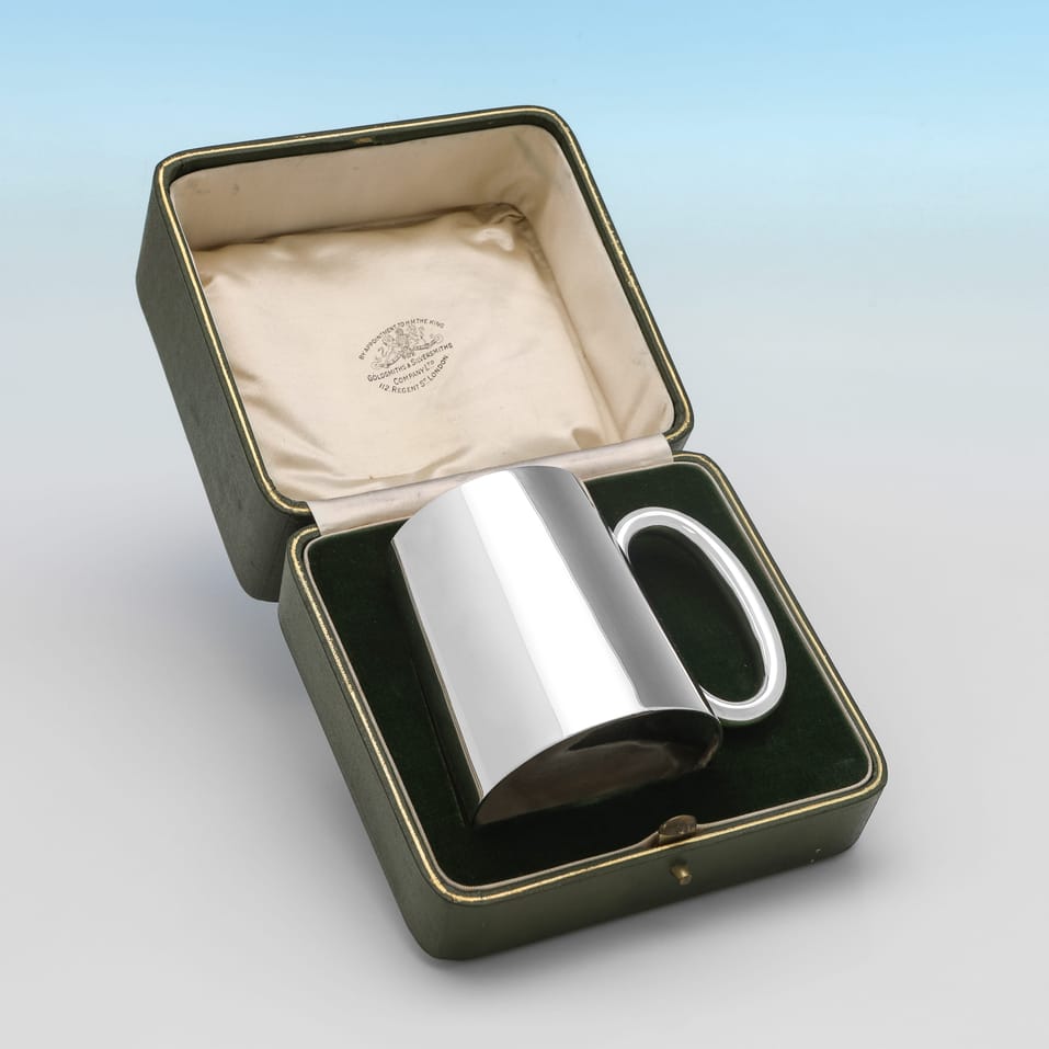 Sterling Silver Christening Mug - Goldsmiths & Silversmiths Co., hallmarked in 1929 Birmingham - George V