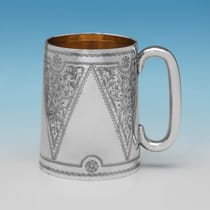 Antique Sterling Silver Christening Mug - Hilliard & Thomason, hallmarked in 1896 Birmingham - Victorian - Thumbnail 1