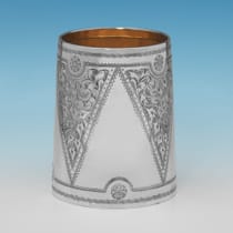 Antique Sterling Silver Christening Mug - Hilliard & Thomason, hallmarked in 1896 Birmingham - Victorian - Thumbnail 2