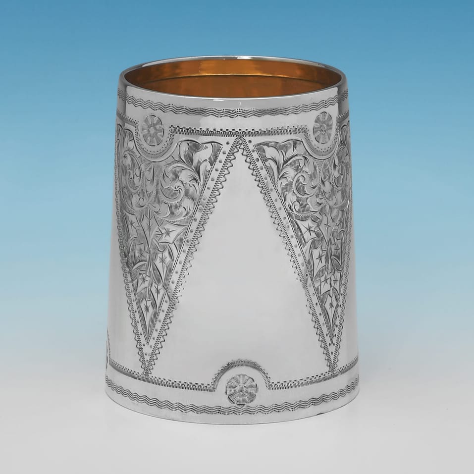 Antique Sterling Silver Christening Mug - Hilliard & Thomason, hallmarked in 1896 Birmingham - Victorian - Image 2