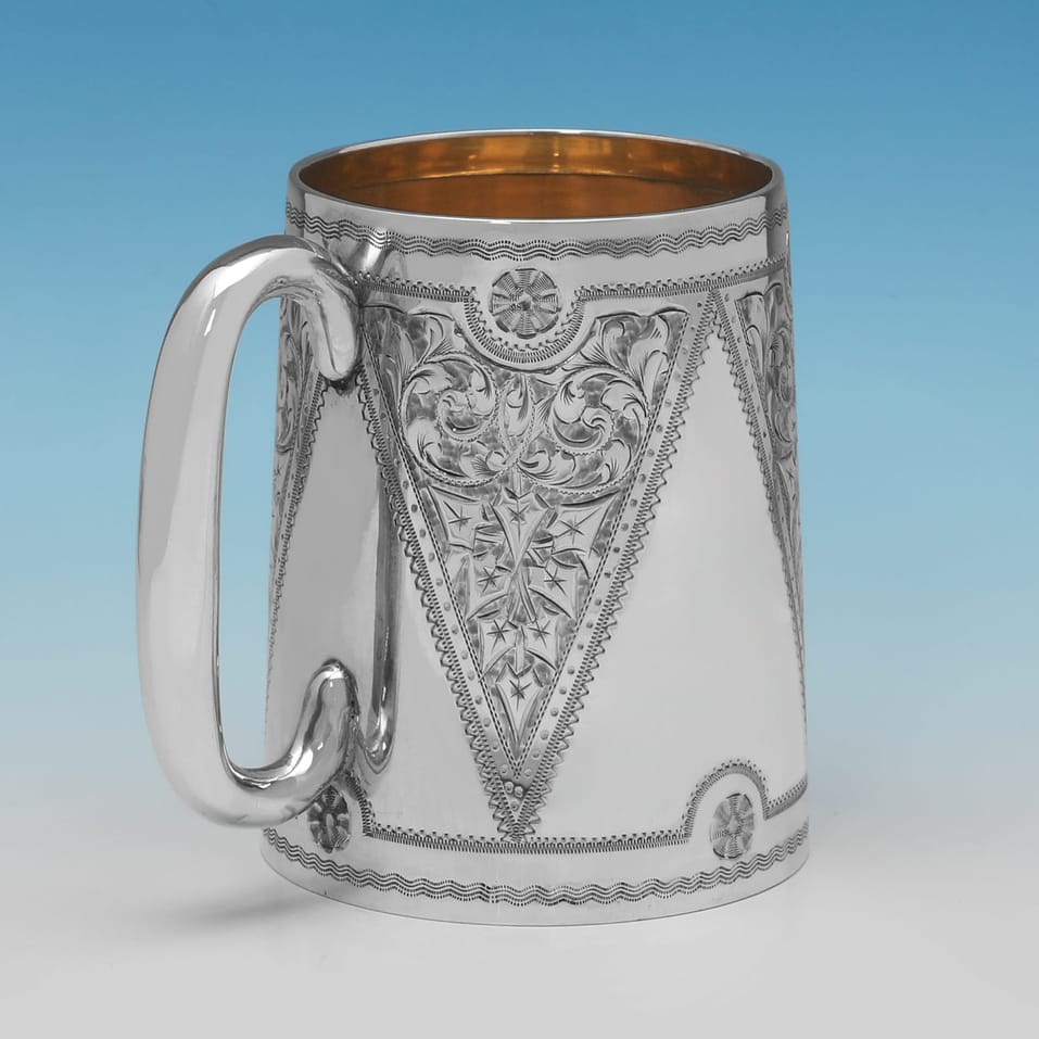 Antique Sterling Silver Christening Mug - Hilliard & Thomason, hallmarked in 1896 Birmingham - Victorian - Image 3