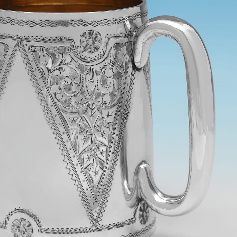 Antique Sterling Silver Christening Mug - Hilliard & Thomason, hallmarked in 1896 Birmingham - Victorian - Image 4