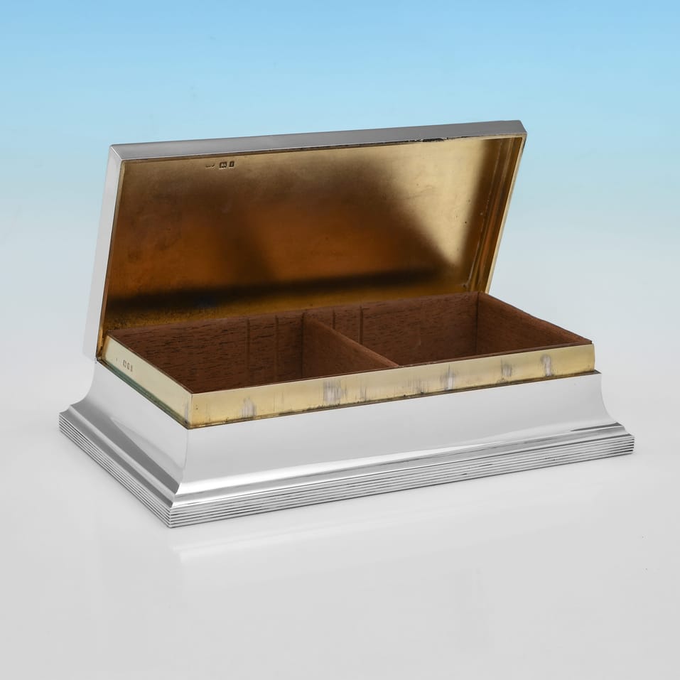 Antique Sterling Silver Cigar Box - Wilson & Sharp, hallmarked in 1924 London - George V - Image 2