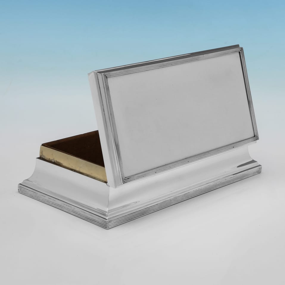 Antique Sterling Silver Cigar Box - Wilson & Sharp, hallmarked in 1924 London - George V - Image 3