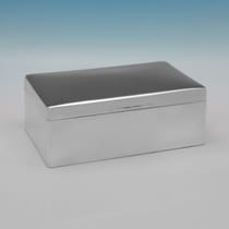 Antique Sterling Silver Cigar Box - hallmarked in 1899 London - Victorian - Thumbnail 1