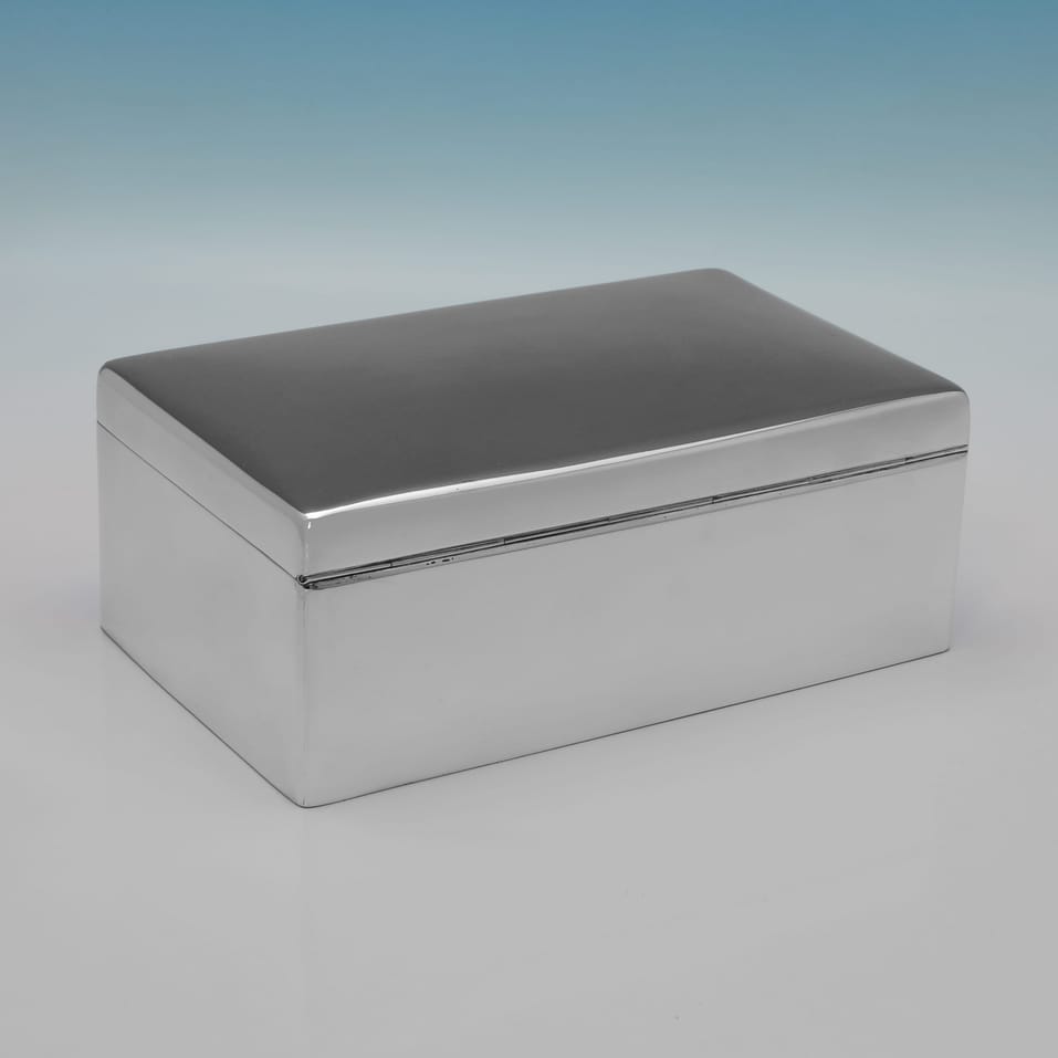 Antique Sterling Silver Cigar Box - hallmarked in 1899 London - Victorian - Image 3