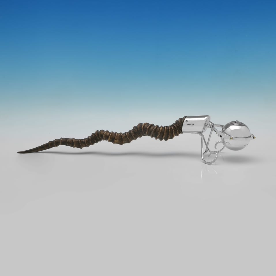 Sterling Silver Gimbal Lighter - Asprey & Co. Ltd., hallmarked in 1928 London - George V