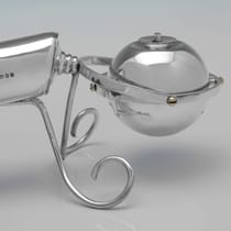 Sterling Silver Gimbal Lighter - Asprey & Co. Ltd., hallmarked in 1928 London - George V - Thumbnail 3