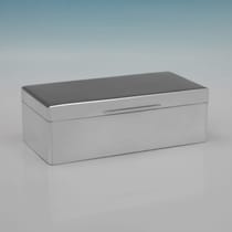 Antique Sterling Silver Cigarette Box - Cohen & Charles, hallmarked in 1922 Chester - George V - Thumbnail 1