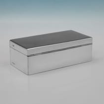 Antique Sterling Silver Cigarette Box - Cohen & Charles, hallmarked in 1922 Chester - George V - Thumbnail 3