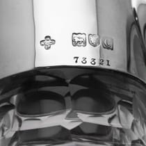 Antique Sterling Silver & Glass Claret Jug - William Hutton & Sons, hallmarked in 1898 London - Victorian - Thumbnail 5
