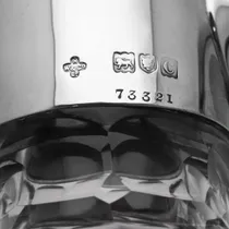 Antique Sterling Silver & Glass Claret Jug - William Hutton & Sons, hallmarked in 1898 London - Victorian - Thumbnail 5