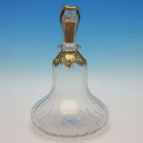 Antique Sterling Silver & Glass Ships Claret Jug - Charles & George Fox, hallmarked in 1854 London - Victorian - Thumbnail 2