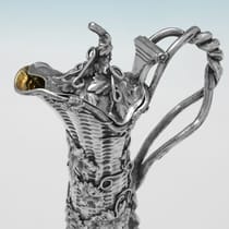 Antique Sterling Silver & Glass Claret Jug - Rawlings & Sumner, hallmarked in 1838 London - Victorian - Thumbnail 4