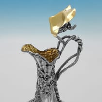 Antique Sterling Silver & Glass Claret Jug - Rawlings & Sumner, hallmarked in 1838 London - Victorian - Thumbnail 5