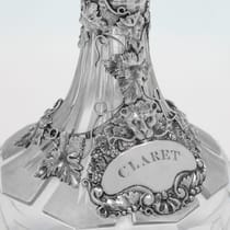 Antique Sterling Silver & Glass Claret Jug - Rawlings & Sumner, hallmarked in 1838 London - Victorian - Thumbnail 6