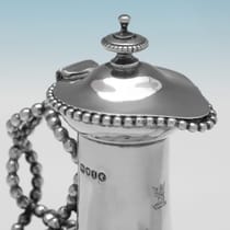 Antique Sterling Silver & Glass Pair of Claret Jugs - John Septimus Beresford, hallmarked in 1884 London - Victorian - Thumbnail 6