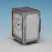 Antique Sterling Silver Carriage Clock - Asprey & Co. Ltd., hallmarked in 1911 London - George V - Thumbnail 3