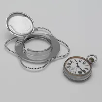 Antique Sterling Silver Pocket Watch Stand - Goldsmiths & Silversmiths Co., hallmarked in 1910 London - George V - Thumbnail 4
