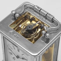 Antique Sterling Silver Carriage Clock - George Betjemann & Sons, hallmarked in 1890 London - Victorian - Thumbnail 4