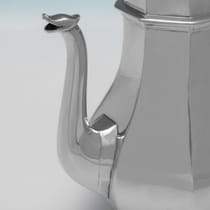 Antique Sterling Silver Octagonal Coffee Pot - Hancocks & Co., hallmarked in 1910 London - George V - Thumbnail 5