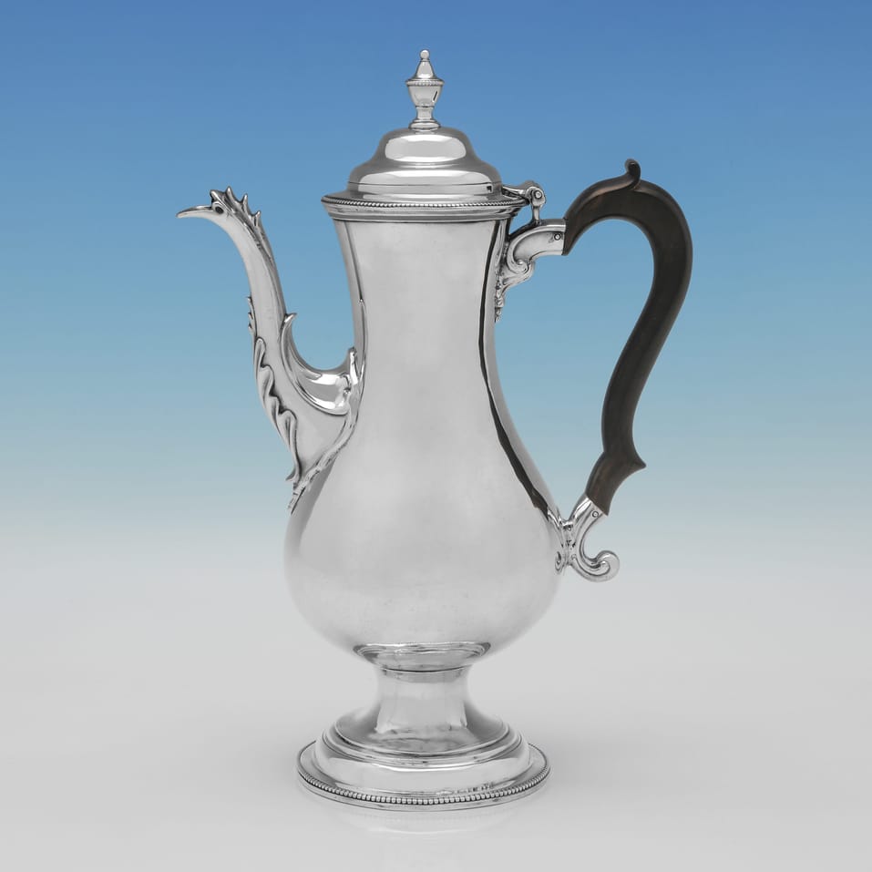 Antique Sterling Silver Coffee Pot - Hester Bateman, hallmarked in 1781 London - George III