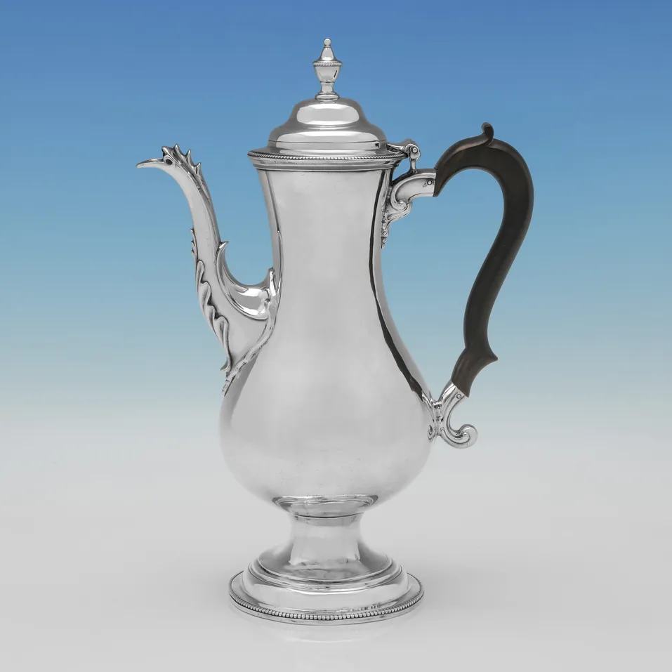 Antique Sterling Silver Coffee Pot - Hester Bateman, hallmarked in 1781 London - George III