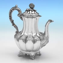Antique Sterling Silver Coffee Pot - Joseph & Albert Savory, hallmarked in 1835 London - William IV - Thumbnail 2