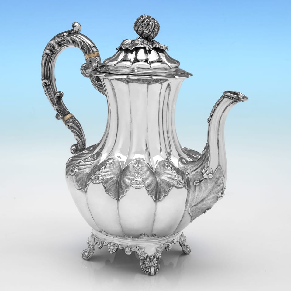Antique Sterling Silver Coffee Pot - Joseph & Albert Savory, hallmarked in 1835 London - William IV - Image 2