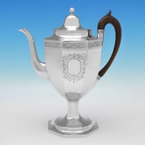 Antique Sterling Silver Coffee Pot - George Smith II & Thomas Hayter, hallmarked in 1801 London - George III - Thumbnail 1
