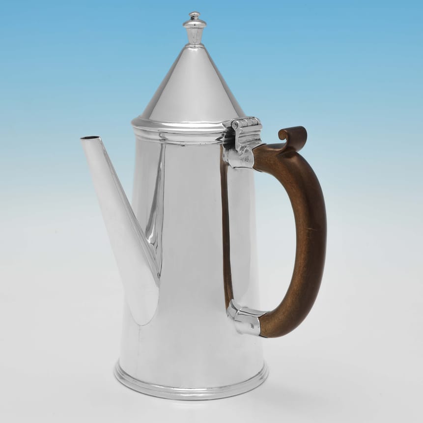 Antique Sterling Silver Coffee Pot - Nathan & Hayes Hallmarked In 1913 Chester - George V - Image 1