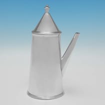 Antique Sterling Silver Coffee Pot - Nathan & Hayes, hallmarked in 1913 Chester - George V - Thumbnail 2