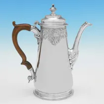 Antique Sterling Silver Coffee Pot - Gabriel Sleath, hallmarked in 1741 London - George II - Thumbnail 2