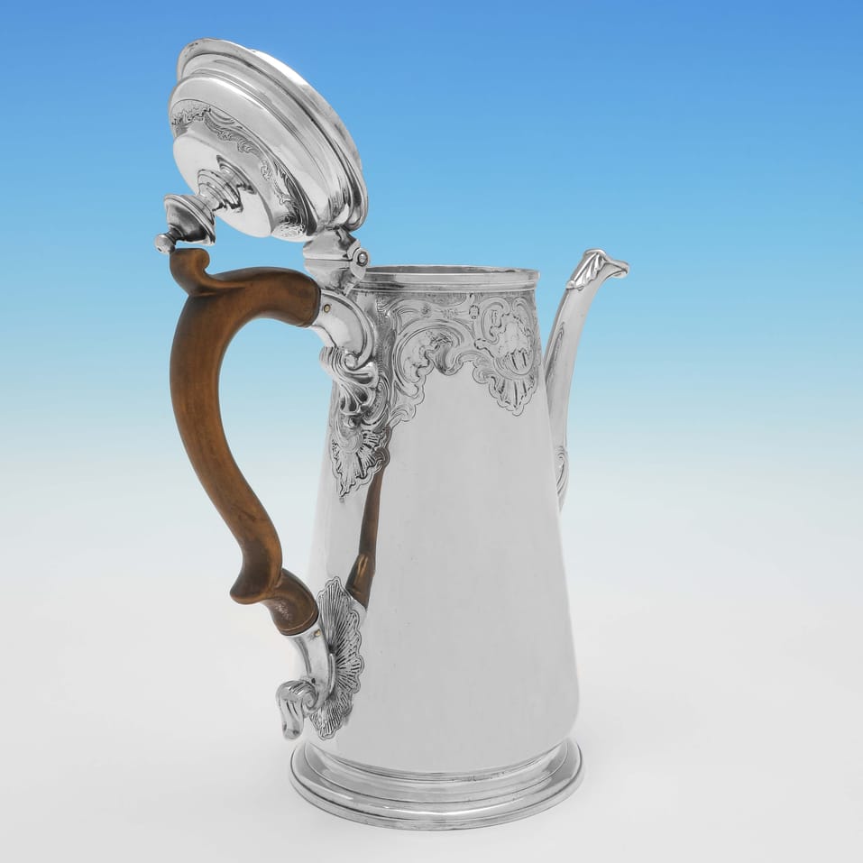 Antique Sterling Silver Coffee Pot - Gabriel Sleath, hallmarked in 1741 London - George II - Image 3