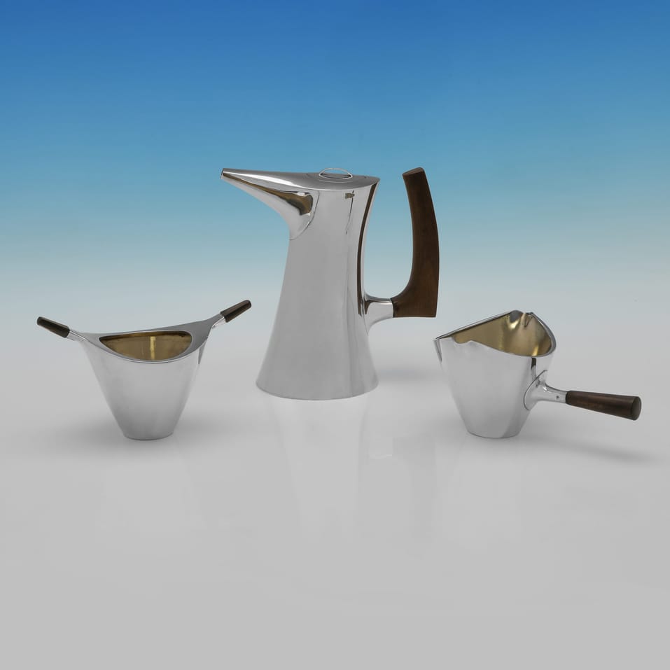 Sterling Silver Coffee Set - Howard Francis Crisp, made circa 1970 - Elizabeth II