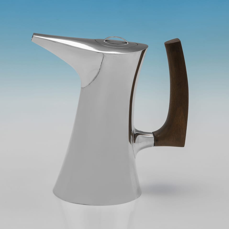 Sterling Silver Coffee Set - Howard Francis Crisp, made circa 1970 - Elizabeth II - Image 2